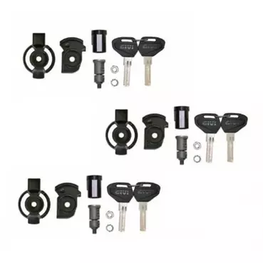 GIVI Complete 3-barrel top case closure Черный