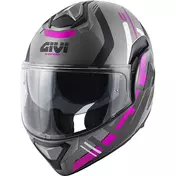Modular Motorcycle Мотошлем P/J Givi X30 PULSAR Matt Titanium Black Fuchsia