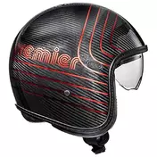 PREMIER HELMETS 23 VintagePlatin Ed. Car.Ex 22.06 Open Face Helmet Красно-черный