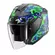 Shark Skwal Jet Pranz Mat Мотошлем Green Blue Зеленый