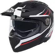Modular Motorcycle Мотошлем Dual Sport Premier X-TRAIL MO 92 BM Matt Black White Red