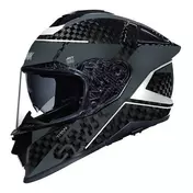 SMK Titan Carbon Full Face Motorcycle Мотошлем Black GL261 Grey White