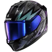 Shark D-skwal 3 Blast-r Мотошлем Black Green Glitter Зеленый