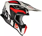 Moto Cross Enduro Мотошлем In Just1 J18 VIRTUAL Fiber Fluo Red Matt White