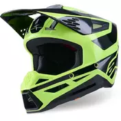 Alpinestars SM3 Heat Youth Motocross Enduro Мотошлем ECE06 Fluorescent Yellow Gloss Black