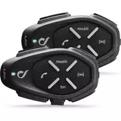 Pair of CellularLine LINK HD Double Bluetooth Motorcycle Intercoms - 40mm HD Speakers