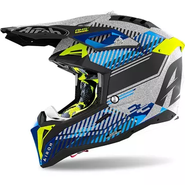 Airoh Aviator 3 Wave Мотошлем Silver Chrome Синий