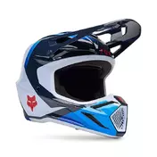 Fox V3 Fade Мотошлем White Blue Синий