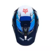 Fox V3 Fade Мотошлем White Blue Синий