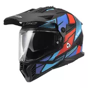 Ls2 Mx702 Pioneer 2 Block Мотошлем Red Blue Matt Синий