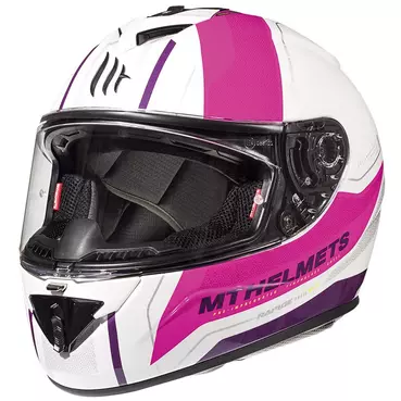 Mt Мотошлемs Rapide Duel H9 White Pink Розовый