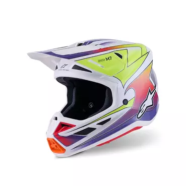 Casco Alpinestars Sm7 Fuse White Yellow Purple Белый