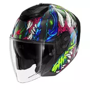 Shark Rs Jet Carbon Shaytan Мотошлем Green Purple Черный
