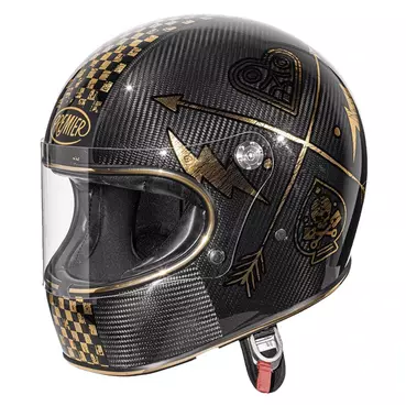 Premier Trophy Carbon Nx Gold Chromed 22.06 Мотошлем Черный