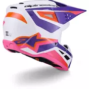 Alpinestars SM3 Heat Youth Motocross Enduro Мотошлем ECE06 White Purple Pink Gloss