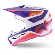 Alpinestars SM3 Heat Youth Motocross Enduro Мотошлем ECE06 White Purple Pink Gloss