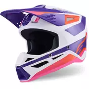 Alpinestars SM3 Heat Youth Motocross Enduro Мотошлем ECE06 White Purple Pink Gloss
