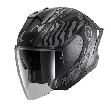Shark Skwal Jet Cup Speed Fancy Mat Мотошлем Silver Черный