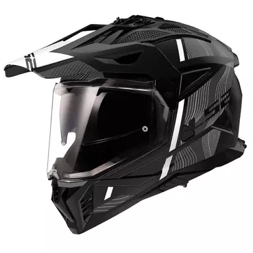 Ls2 Mx702 Pioneer 2 Hill Мотошлем Black Matt White Черный