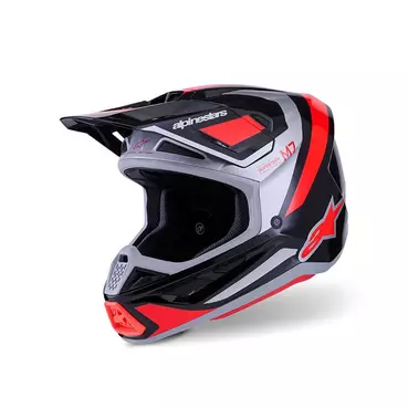 Alpinestars Sm7 Rise Мотошлем Black Silver Red Красный