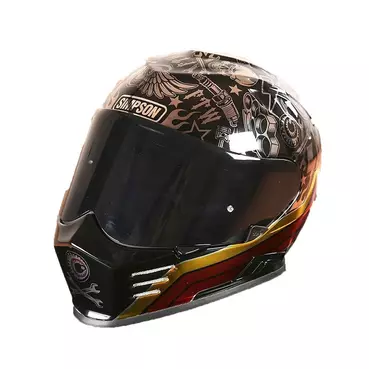 Simpson Venom 22.06 Tattoo Мотошлем Черный