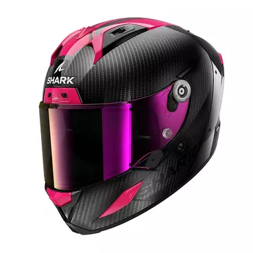 Shark Aeron Carbon Skin Мотошлем Black Pink Розовый
