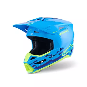 Alpinestars Sm3 Force Мотошлем Cyan Glossy Синий