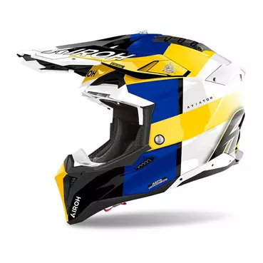 Airoh Aviator 3 Monarch Мотошлем Blue Yellow Синий