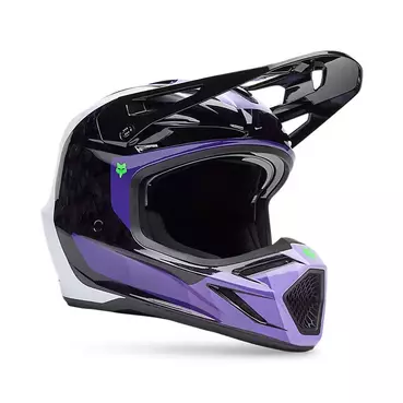 Fox V3 Rs Grid Мотошлем Black Purple Фиолетовый