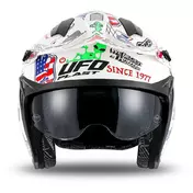 Ufo SHERATAN JET White Motorcycle Мотошлем