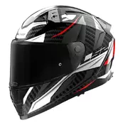 LS2 FF811 Vector II Carbon Savage integralhelm White / Red / Grey