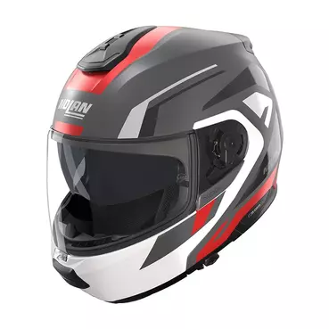 Nolan N100.6 Cinetico Мотошлем Grey Lava Red Красный