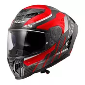 Ls2 Ff807 Dragon Carbon Trax Мотошлем Red Красный