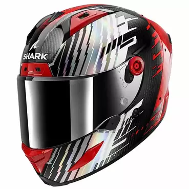 SHARK Aeron Edgy integralhelm Carbon / Red / Chrom