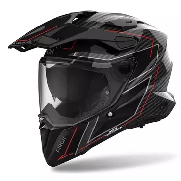 AIROH Commander 2 Carbon Stylish integralhelm Carbon / Red Gloss