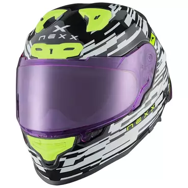 NEXX X.R3R Glitch Racer integralhelm White / Neon