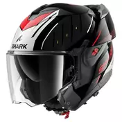 SHARK Oxo Rydger Modularhelm Black / Silver / Red
