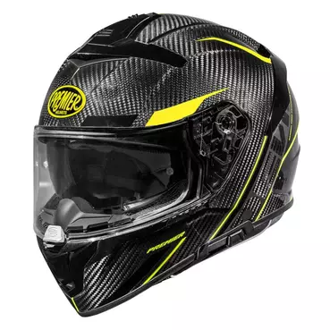 Premier Devil Carbon St Y 22.06 Мотошлем Yellow Красный