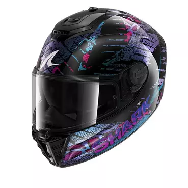 Shark Spartan Rs Reptaia Мотошлем Black Blue Glitter Синий