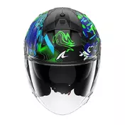 Shark Skwal Jet Pranz Mat Мотошлем Green Blue Зеленый