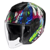 SHARK RS Jet Carbon Shaytan jethelm Black / Green / Violet
