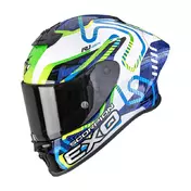 Scorpion Exo R1 Evo 2 Air Cornering Мотошлем Blue Green Зеленый