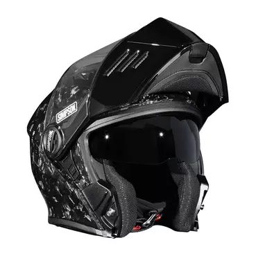 Simpson Darksome Carbon 2206 Modular Мотошлем Forged Черный
