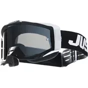 маска Moto Cross Enduro Just1 Iris 2.0 Logo White Black Mirror Lens Sivler