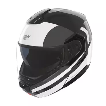 Nolan N90.3 06 Roboto Мотошлем Black Silver White Белый