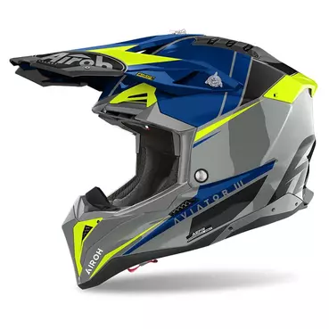 Airoh Aviator 3 Push Мотошлем Blue Синий