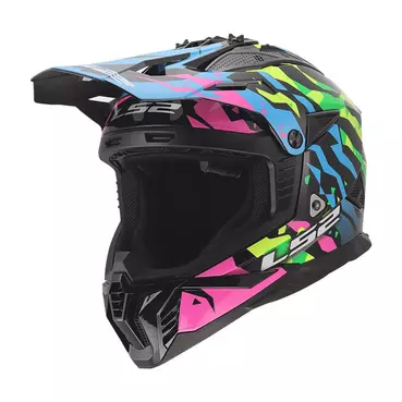 Ls2 Mx708 Fast 2 Grotesk Мотошлем Blue Pink Green Синий