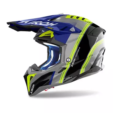 Airoh Aviator 3 Hima Мотошлем Blue Gloss Желтый