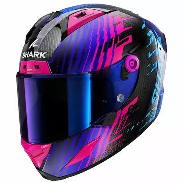 SHARK Aeron Edgy integralhelm Carbon / Blue / Chrom
