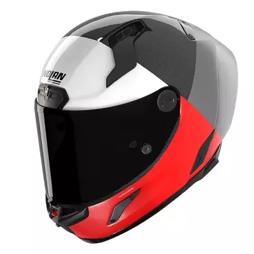 Nolan X-804 Rs Ultra Carbon Blocco Grey Red Красный